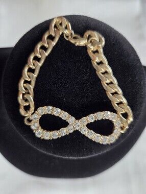 Gold-Tone‎ Infinity Crystal Link Bracelet